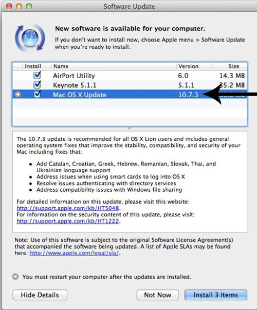 software update for mac