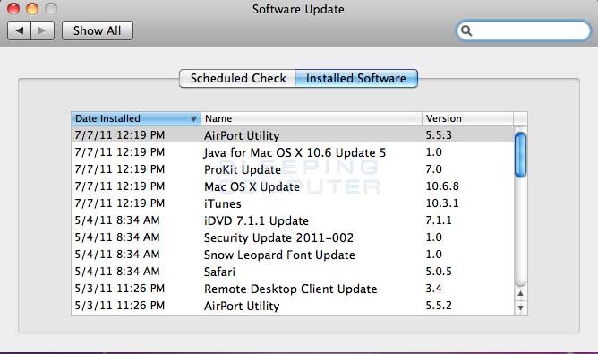 software update for mac